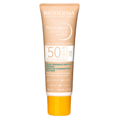 Protetor Solar Facial com Cor 1 Muito Claro FPS 50+ FP UVA 21 Bioderma Photoderm Cover Touch Mineral Caixa 40g