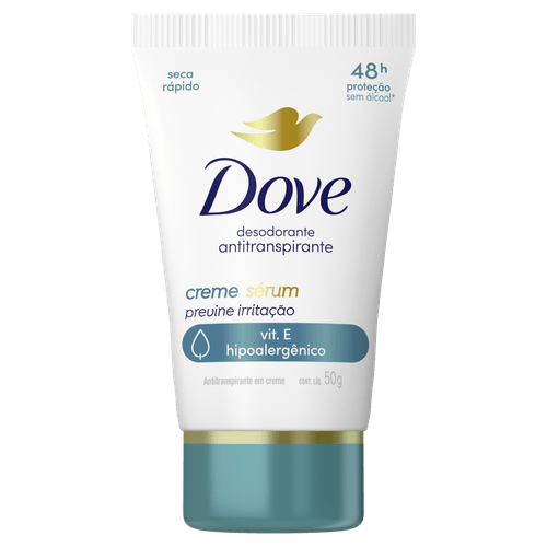 Desodorante Antitranspirante Dove em Creme Sérum Previne Irritação 48h - 50g