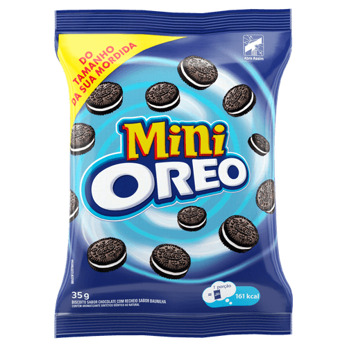 Minibiscoito Oreo Chocolate com Recheio de Baunilha - 35g