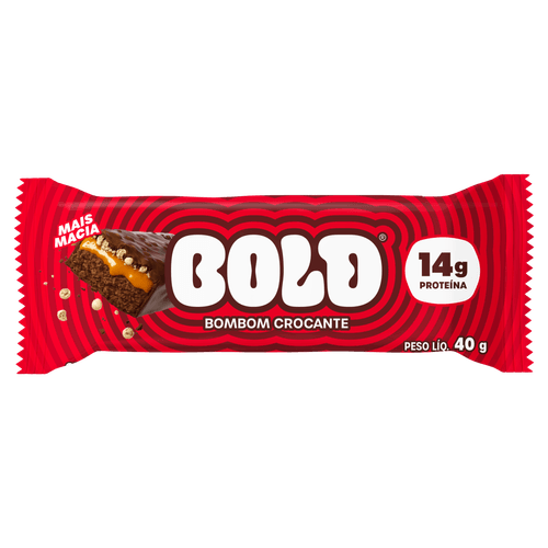 BOLD THIN Barra de Proteína Bombom Crocante 40g — 14g Proteína Zero Açúcar