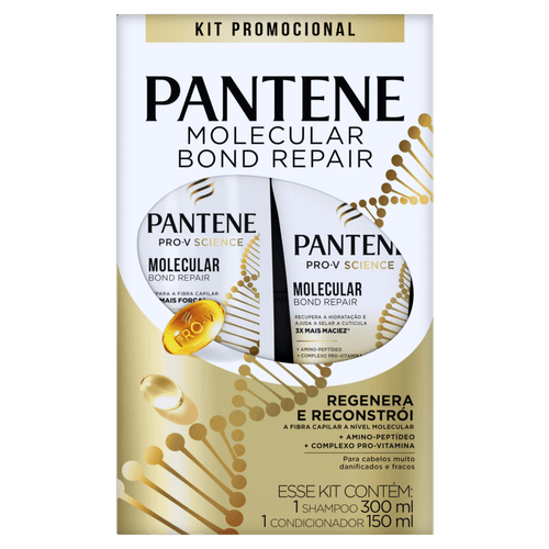 Pantene Kit Shampoo + Condicionador Molecular Bond Repair — Reparação Cabelos Danificados