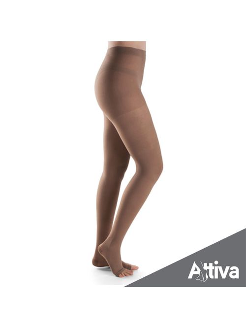 Meia Calca Attiva Media Compressao 18-21 Fem Aberta Natural Escuro Tamanho G Cor NATURAL ESCURO G