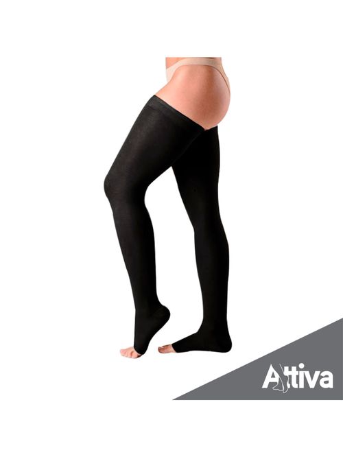 Meia Coxa 7/8 Attiva Media Compressao 18-21 Fem Aberta Preta Tamanho P Cor PRETA P