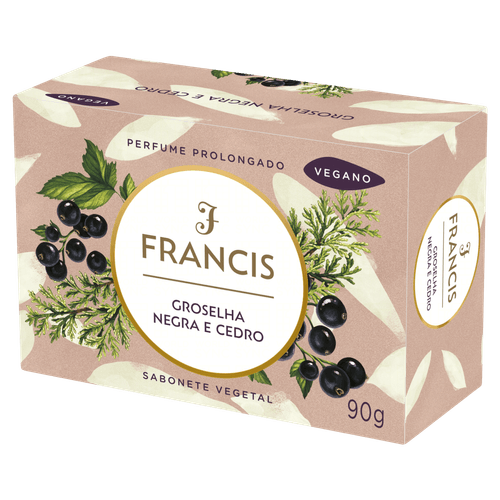 Sabonete Barra Clássico Preto 85g Óleos Florais Perfumado Francis