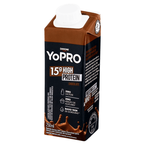 Bebida Láctea Shake Chocolate Yopro 15g de Proteínas Zero Lactose - 250ml
