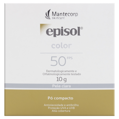Pó Compacto Episol Color FPS50 Pele Clara - 10g