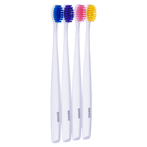 Escova de Dente Essencial Adulto 3 Unidades Cerdas Macias Cores Sortidas Sanifill