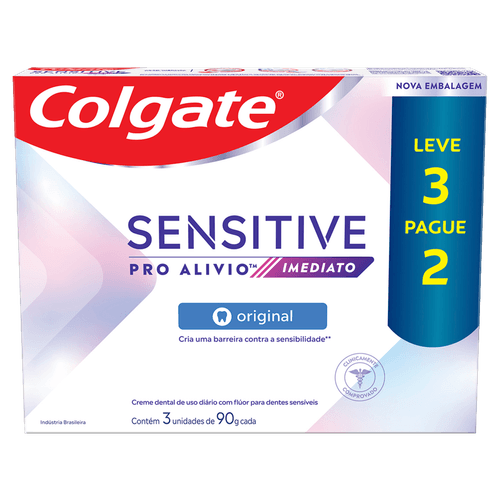 Creme Dental Sensitive Pro-Alívio 3x90g Menta Colgate