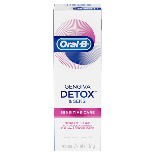 Pasta de Dente Oral-B Gengiva Detox Sensitive Care 102g Fluoreto de Estanho