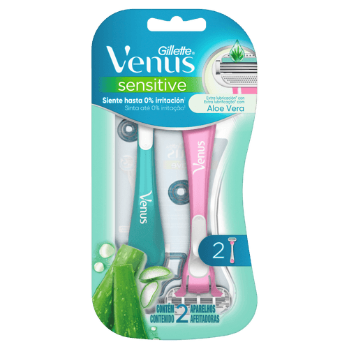 Kit Aparelho Barbear Descartável Venus Upgrade Sensi 02Un - Gillette Venus