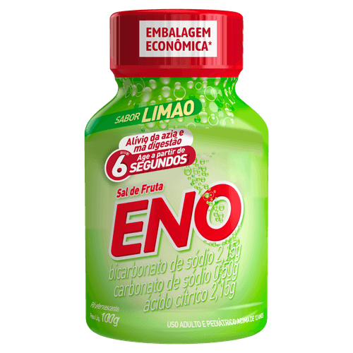 Antiácido Sal de Fruta Limão Eno 100g Pó Efervescente