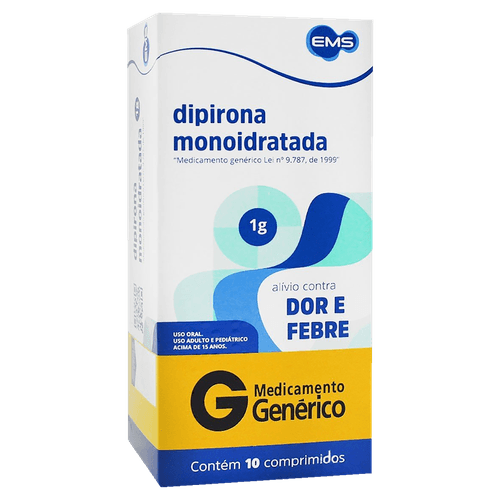 Analgésico Dipirona Sódica EMS 1g Comprimido 10 Unidades