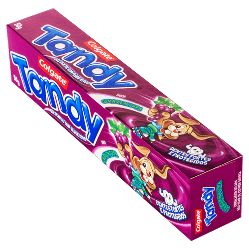 Gel dental infantil Uva 50g com flúor ativo Tandy - proteção anticáries