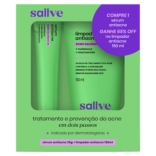 Kit Sallve Sérum Antiacne - 35g + Limpador Antiacne - 150ml