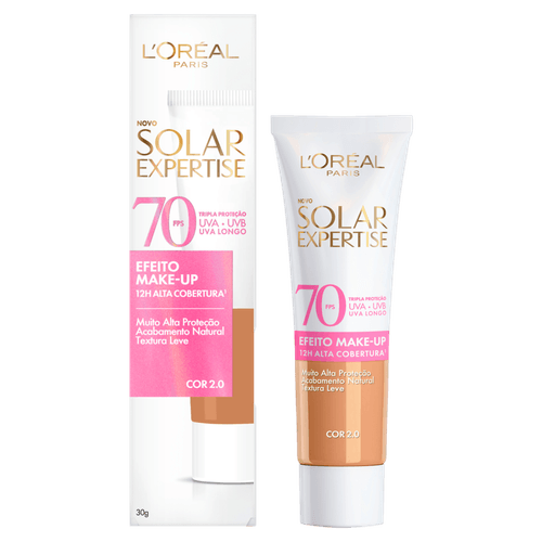 Protetor Solar L'oréal Efeito Make-Up com Cor 2.0 FPS 70 - 30g