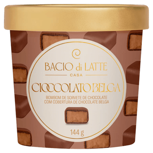 Bombom de Sorvete Cioccolato Belga Bacio di Latte Casa - 144g