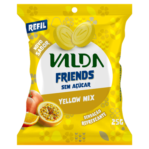 Pastilha Valda Friends Yellow Mix 25g Zero Açúcar - EUROFARMA OTC