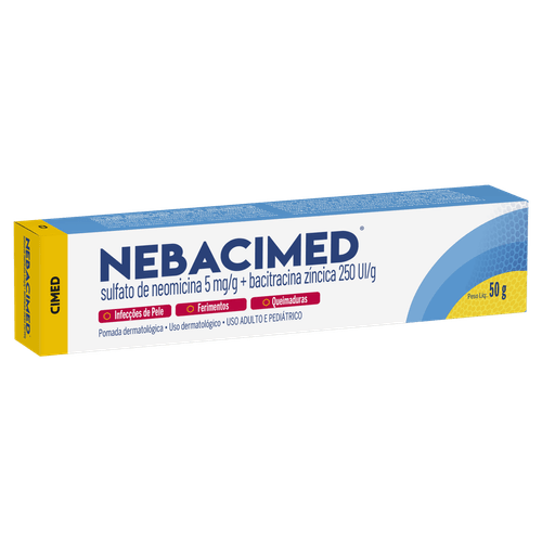 Pomada Nebacimed Neomicina e Bacitracina 5mg/g + 250Ul/g 50g
