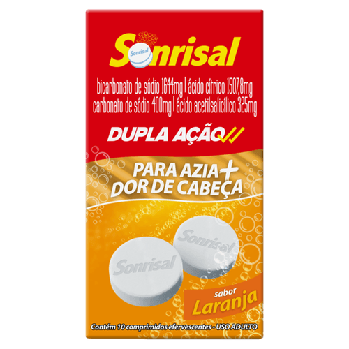 Sonrisal 1644mg Laranja - 10 Comprimidos Efervescentes