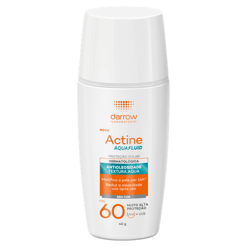 Protetor Solar Facial Darrow Actine Aquafluid Fps60 Sem Cor - 40g