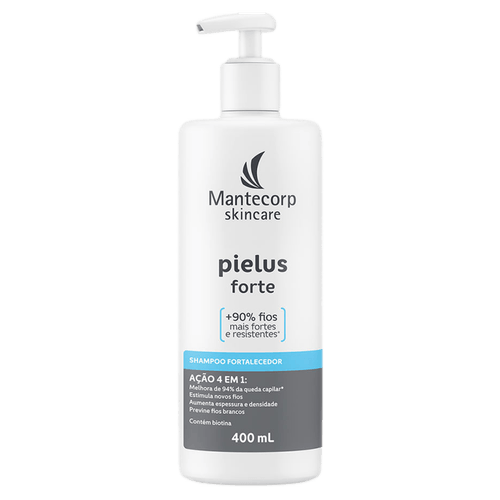 Shampoo Fortalecedor Pielus Forte com Biotina Branco 400ml Pump HYPERA SKIN
