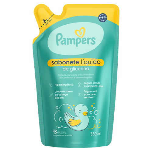 Sabonete Infantil Líquido de Glicerina Pampers 350ml