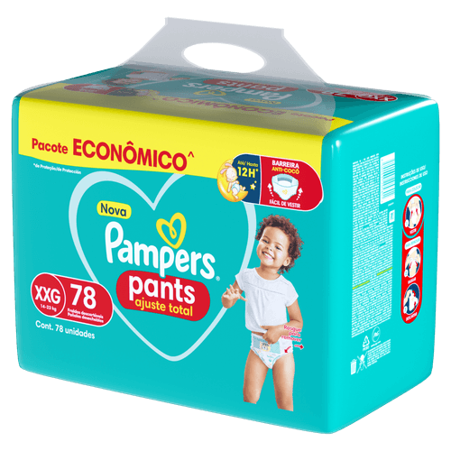 Fralda Descartável Infantil Pants Ajuste Total XXG Ultra-absorvente 78 Unidades Pampers